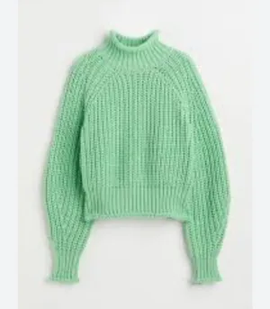 H&M Green Mock Neck Sweater thumbnail 2