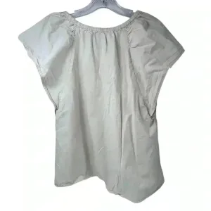 Banana Republic Women's Ivory‎ Flutter Sleeve Blouse Size M Casual thumbnail 4