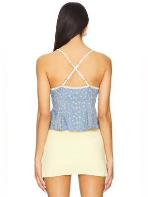 Free People Sammi Tank in Allure Blue Comb in Size Medium thumbnail 2