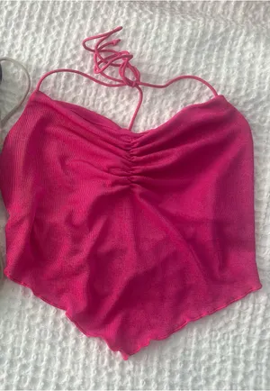 SheIn pink strapless going out top thumbnail 1