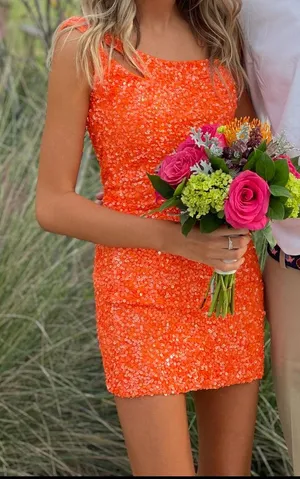 Primavera Couture Homecoming Dress Orange thumbnail 3