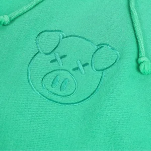 Shane Dawson x Jeffree Star Emerald Green Pig Hoodie Large Pullover Sweatshirt thumbnail 2