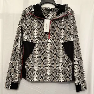 ALALA Women's Size XS Red Snake Print 1/4‎ Zip Windbreaker Jacket Athleisure NWT thumbnail 1