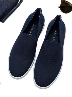 Rothy’s The Original Slip On Sneaker Black Knit Washable Comfort Shoes W9 in GUC thumbnail 1