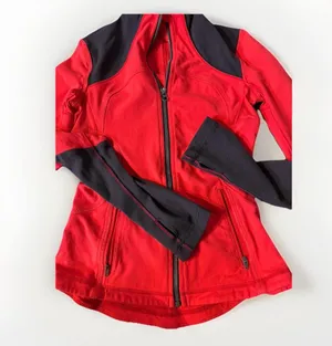 Lululemon Forme Jacket Womens 4 Athleisure Full Zip Stretch Luon Mesh‎ Vents Red thumbnail 4