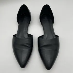 Vince Nina Leather D'Orsay Flats - Black - 11M thumbnail 2