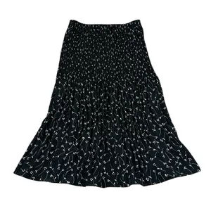 VTG Bobbie Bee Crinkle Pleated Midi Skirt Floral Whimsigoth Fairy Grunge Boho thumbnail 6