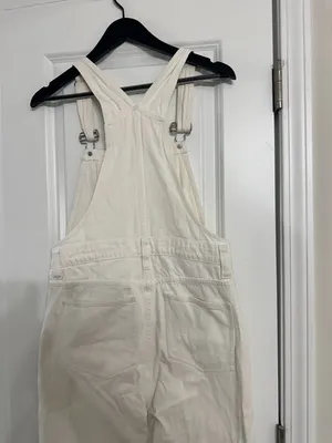 MADEWELL Straight-Leg Overalls in Tile White Size Small thumbnail 8