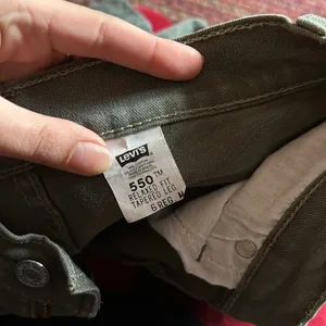 Levis 550 Army Green Ripped Knee Denim Pants thumbnail 3