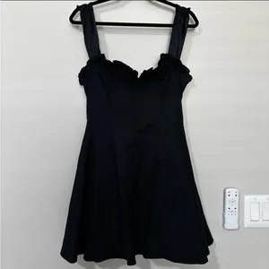 FREE PEOPLE midnight magic mini dress in black combo size large thumbnail 3
