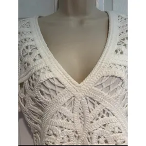 French Connection Mesi Macrame Dress‎ White Size 6 NWT 71HOM Bridal Crochet thumbnail 3