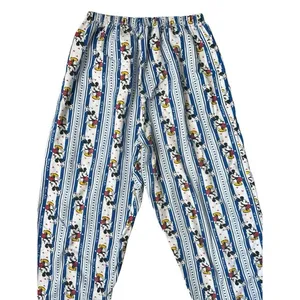 Vintage Disney Mickey Mouse‎ Blue Striped Pajama Bottoms Size Large thumbnail 5
