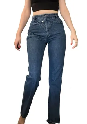 Ozark Mountain Vintage High Waisted Western Southwestern Bareback Denim Jeans thumbnail 1