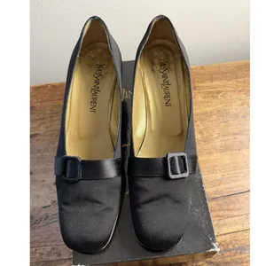 Yves‎ Saint Laurent Vintage Black Buckle Pump Heels size 10 thumbnail 3