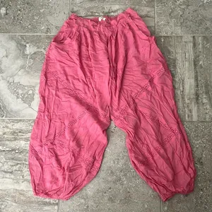 Free People Intimately PINK Cotton Sheer Pants w/Lace Trim, Size M, New w/o Tag thumbnail 1