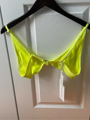 White Fox Boutique Hacienda Bikini Top in Neon Yellow thumbnail 3