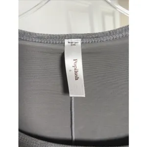 Popilush Ribbed Bodycon Midi Dress‎ Womens Size S Gray Long Sleeve Square Neck thumbnail 3