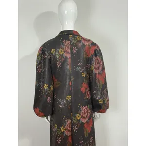 TOV Los Angeles Womens Floral Faux Leather Maxi Coat Dress Duster Jacket Size 38 thumbnail 8