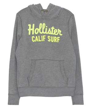Hollister Graphic Pullover Hoodie Gray‎ Y2K California Surf Spell Out Coastal M thumbnail 1