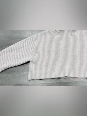 Aritzia Babaton 100% Merino Wool Cropped Turtleneck Sweater Cream Beige Small thumbnail 5