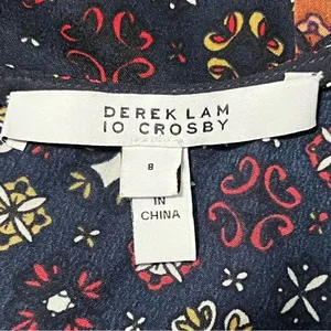Derek Lam 10 Womens Silk Dress Sz 8 Medallion Print Asymmetric Hem Career Boho thumbnail 8