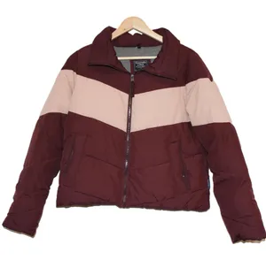 Womens Abercrombie & Fitch Burgundy Red Pink Puffer Coat Ski Snow Jacket Size S thumbnail 1