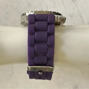 Bréda zebra rhinestone watch with purple band thumbnail 3