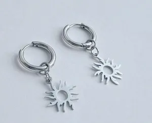Titanium Steel Sun Dangle Drop Earrings for Men Women,Punk Hip Hop Earrings thumbnail 1