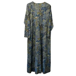 Collection ETC Womens House‎ Dress Paisley Long Sleeve Medium Polyester 1/2 Zip thumbnail 2