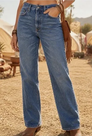 NEW Abercrombie & Fitch Jeans The 90s Straight Ultra High Rise 28/6 Womens thumbnail 1