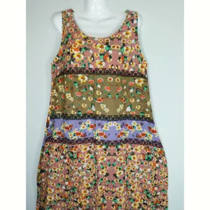 Sheilay Ditsy Floral Multicolor sleeveless Shift‎ Maxi Bohemian Dress LARGE NWT thumbnail 2