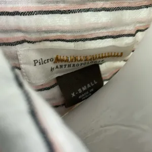 ANTHROPOLOGIE Pilcro Serena Surf Henley Linen Blend Blouse Size XS thumbnail 7