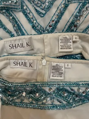 Shail K Beaded Embellished 2 Piece Set Open Back Tulle Tutu Skirt Sz 2 thumbnail 8