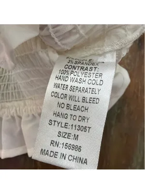 idem ditto White Smocked Puff Sleeve Crop Top NWOT Size Medium Sheer Polka Dot thumbnail 7
