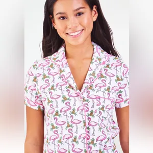 New With Tags Roller Rabbit Freddy Flamingo Polo Pajamas Sz M thumbnail 3