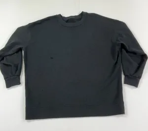 Lululemon Sweatshirt Womens Medium Black Crewneck Fleece Pullover Logo Relaxed thumbnail 1