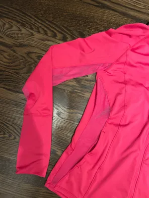 Pink long sleeve ASICS workout zip up   thumbnail 4