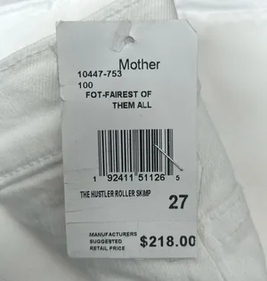MOTHER The Hustler Roller Skimp White Jeans, Size 27 New w/Tag SOLD OUT thumbnail 12