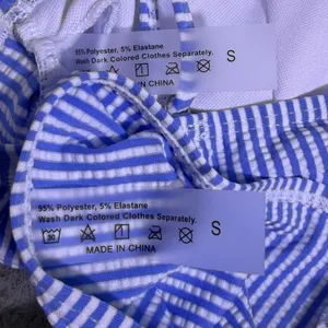 NWT Floerns Maternity Striped Ruffle V Neck 2 Pc Bathing Suit Blue White Small thumbnail 6