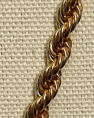 Vintage Gold Thick Rope Chain Necklace thumbnail 3