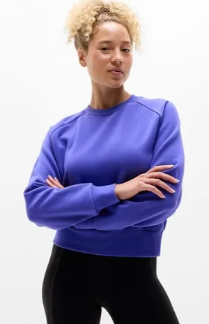 Athleta L Easy Fleece Crew Sweatshirt Borealis Large Regular thumbnail 1