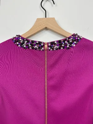 🌟Ted Baker🌟 Elenna Rhinestone Collar Sleeveless Sheath Knit Dress Pink Sz 1 S thumbnail 8