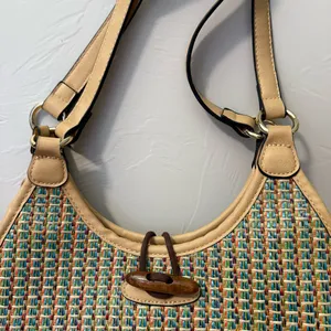 Simply Noelle Woven Rattan Straw Colorful Multi Shoulder Crossbody Bag Purse‎ thumbnail 5