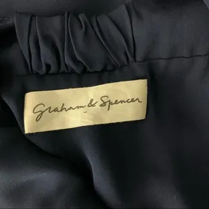 Graham And Spencer 100% Silk Deep V Neck Cocktail Party Dress‎ Small Made In USA thumbnail 8