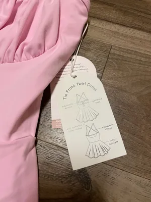 NWT! Popflex Target X Blogilates Tie Front Twirl Active Dress Pink Size Medium thumbnail 6