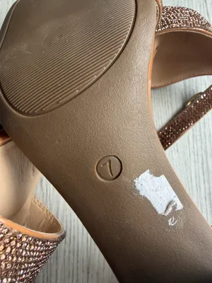 Rhinestone Block Heel Sandals Ankle Strap Brown Nude Sparkly Dress Heels thumbnail 6