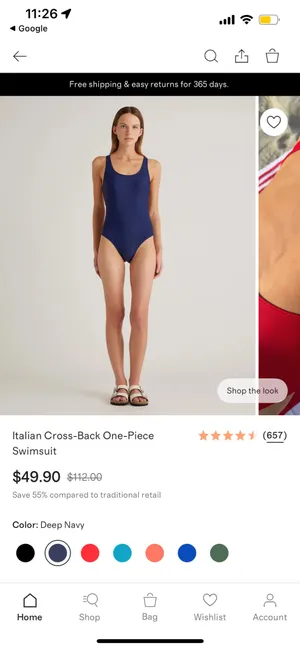 New Quince Italian Cross-Back One-Piece Swimsuit -Size XS thumbnail 2