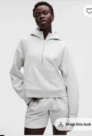 Lululemon Women's Light Gray Scuba Evolve Oversized Half-Zip Hoodie thumbnail 1