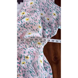 Luxology Women Pink Mint Floral‎ Faux Wrap Maxi Dress Short Flutter Sleeve NWT thumbnail 14