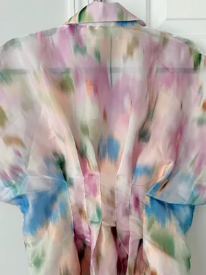 Anthropologie The Tobie Organza Mini Shirtdress by Exquise, Size M thumbnail 13
